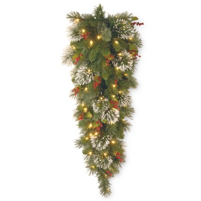 National Tree Company Wintry Pine Teardrop With Battery Operated Warm ...