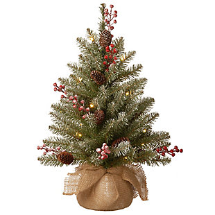 National Tree Company 2 ft. Dunhill Fir Tree with Battery Operated Warm White LED Lights, , large