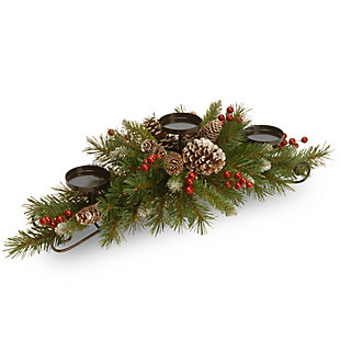 National Tree Company Frosted Berry Centerpiece and Candle Holder, , large
