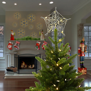 National Tree Company 9.5" Iron Star Tree Topper with 30 Dual Color LED Lights, , rollover