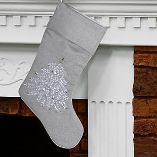 National Tree Company 19" Silver Stocking, , rollover