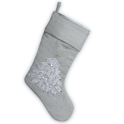 National Tree Company 19" Silver Stocking, , large