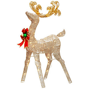 National Tree Company Reindeer Decoration with White LED Lights, , large