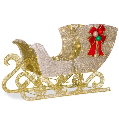 38in. Santa's Sleigh with LED Lights, , large