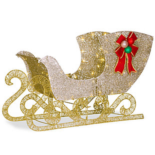 38in. Santa’s Sleigh with LED Lights, , large
