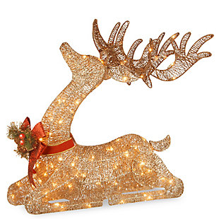 National Tree Company 31" Pre-lit Resting Reindeer, , large