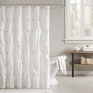 INK+IVY White 72x72" Cotton Shower Curtain, , rollover