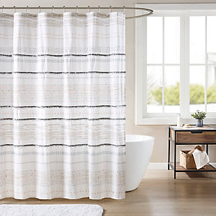 INK+IVY Multi 72x72" Cotton Printed Shower Curtain with Trims, , rollover