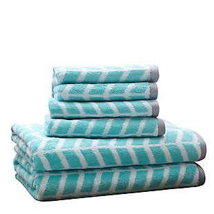 Intelligent Design Teal 6 Piece Cotton Jacquard Towel Set, , large