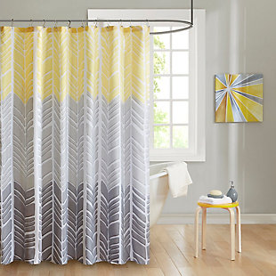 Intelligent Design Yellow 72x72" 100% Microfiber Printed Shower Curtain, , rollover