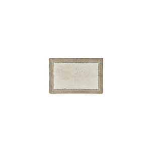 Madison Park Taupe 20x30" Cotton Tufted Bath Rug, Taupe, large