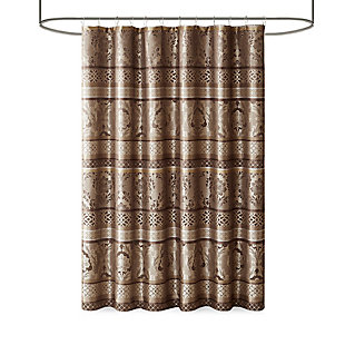 Madison Park Brown 72x72" Jacquard Shower Curtain, Brown, large