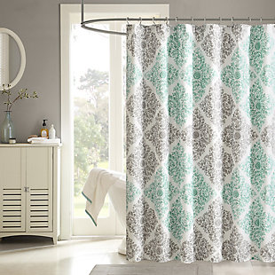 Madison Park Aqua 72x72" Printed Shower Curtain, , rollover