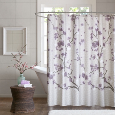 Madison Park Purple 72x72" Cotton Shower Curtain, , rollover