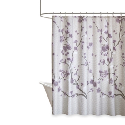 Madison Park Purple 72x72" Cotton Shower Curtain, , large