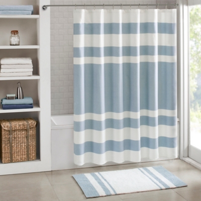 Madison Park Blue 72x84 Shower Curtain with 3M Treatment