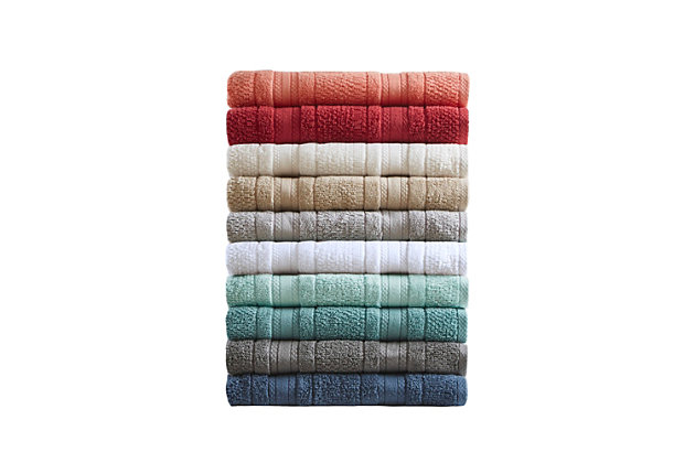Our Madison Park Essentials Adrien Super Soft 6 Piece Cotton Towel Set introduces a simple and stylish update to your bathroom. This light weight performance cotton towel set features a zero twist construction making it incredibly soft and durable, while highly absorbent and quick drying at the same time. Bringing the best in health and wellness, these towels are also OEKO-TEX certified, meaning they do not contain any harmful chemicals or substances for better comfort and quality. In addition, each towel also features a SILVADUR™ antimicrobial treatment which provides built in freshness protection, inhibits growth of odor causing bacteria, and keeps linen newer, longer. Active for multiple washes, this treatment delivers long-lasting durable odor protection performance. Machine washable for easy care. Set includes: 2 bath (27x52), 2 hand (16x26), and 2 wash (12x12) towels.Includes 2 bath towels, 2 hand towels and 2 washcloths | Made of 100% cotton | Zero twist cotton yarn is super absorbent, yet quick dry | Double stitched, reinforced side seams | Oeko-Tex Certified, includes no harmful substances or chemicals | Dupont Silvadur anti-microbial treatment provides odor control, prevents bacteria buildup, enhances hygiene and extends product life by keeping linen fresher, longer | Machine washable | Imported