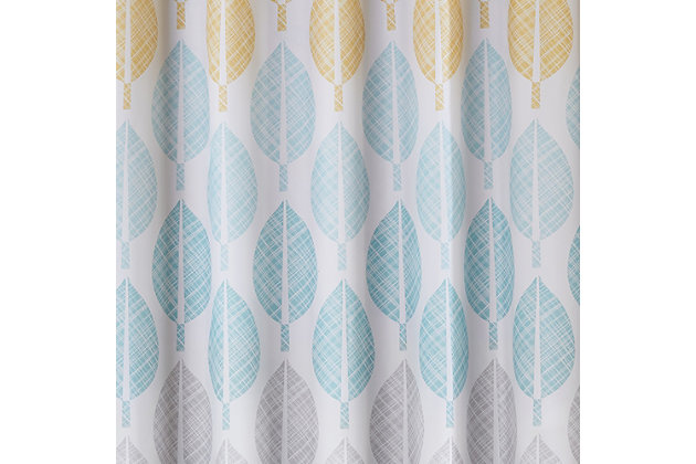 Aqua 72x72 Printed Shower Curtain Ashley, Teal Yellow And Grey Shower Curtain
