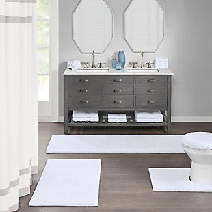 Experience the true feeling of luxurious comfort with the Madison Park Signature Marshmallow bath rug. This spa-quality bath rug is made of resilient high pile tufted microfiber for an incredibly plush feel, while also featuring a quick-dry technology that keeps your rug feeling soft and dry each time you step onto it.Made of polyester | 0.75" pile | Oeko-Tex Certified, includes no harmful substances or chemicals | Non-skid latex backing  | Machine washable | Imported