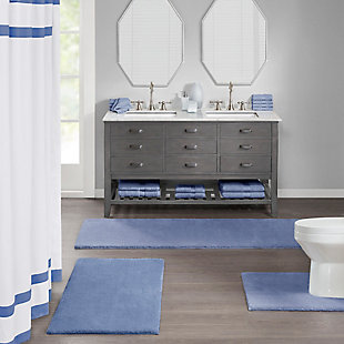Madison Park Signature Navy 20x30" Bath Rug Collection, , rollover