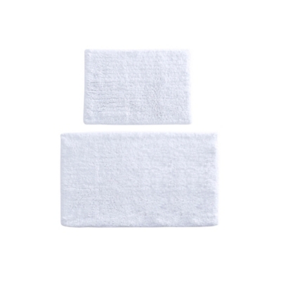 Madison Park Signature White 100% Cotton Solid Tufted 2 Piece Bath Rug Set, White, large