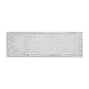 Madison Park Signature Gray 24x72" 100% Cotton Tufted 3000GSM Reversible Bath Rug, Gray, large