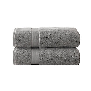 Madison Park Signature Gray 34x68" 100% Cotton Bath Sheet Antimicrobial 2 Piece Set, Gray, large