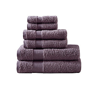 Madison Park Signature Purple 100% Egyptian Cotton 6 Piece Towel Set, Purple, large