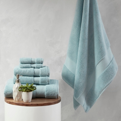 Madison Park Signature Blue 1000gsm 100% Cotton 6 Piece Towel Set, Blue, rollover