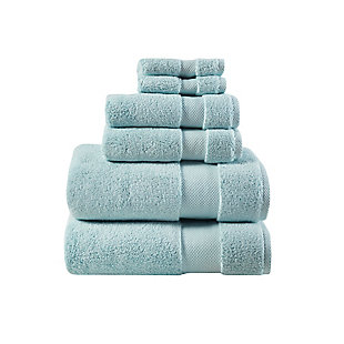 Madison Park Signature Blue 1000gsm 100% Cotton 6 Piece Towel Set, Blue, large