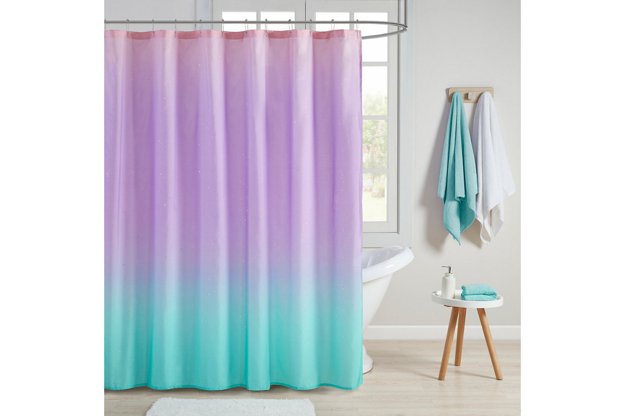 Multicolored Rainbow Glitter Background Shower Curtain Set Bathroom Decor 72x72" 