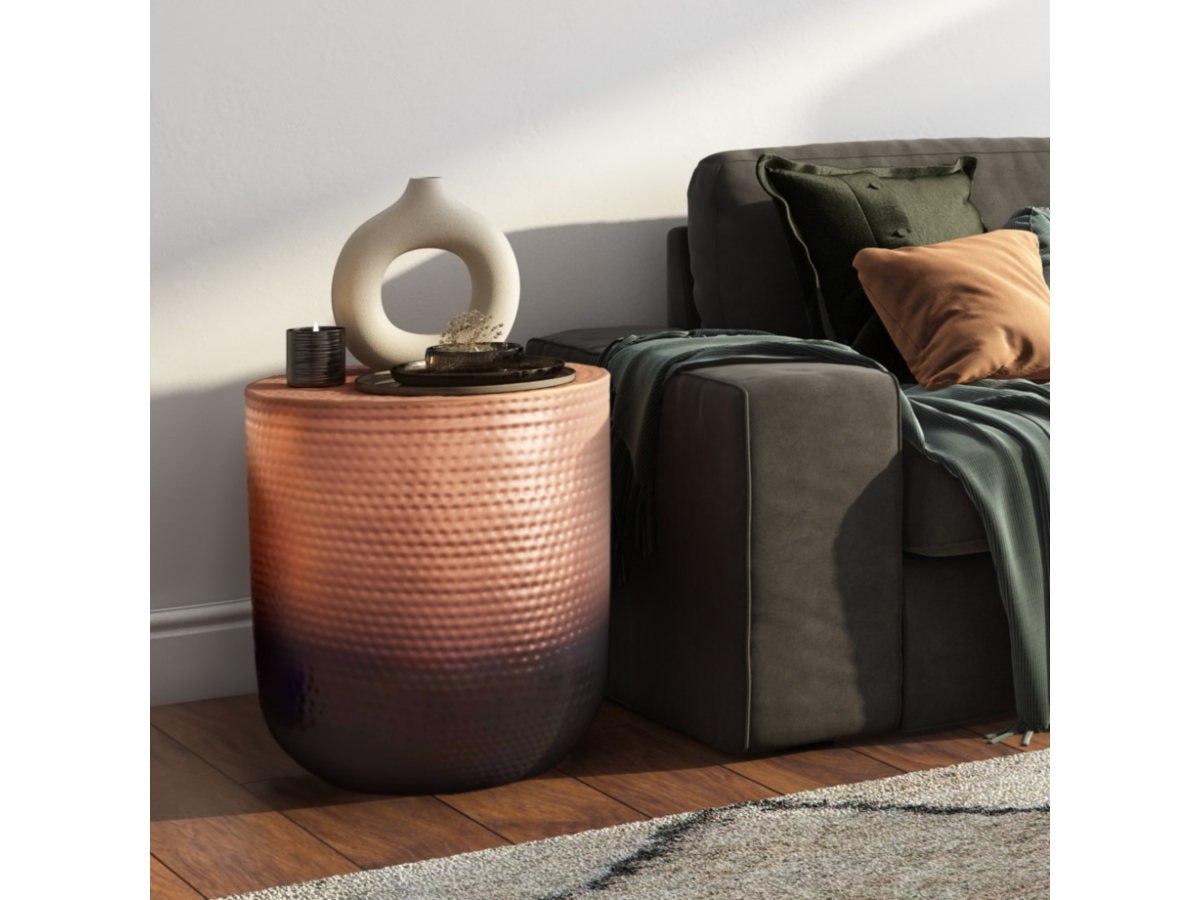 Simpli Home Nova Metal Accent Table, Copper Ombre, large