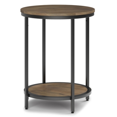 Simpli Home Jenna Round Side Table, Warm Gray, large