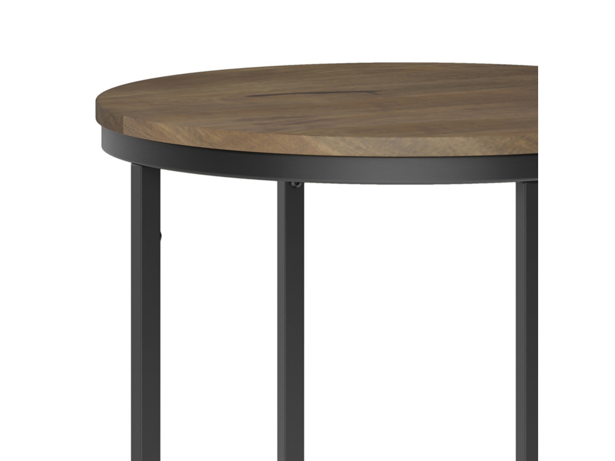Simpli Home Jenna Round Side Table, Warm Gray, large