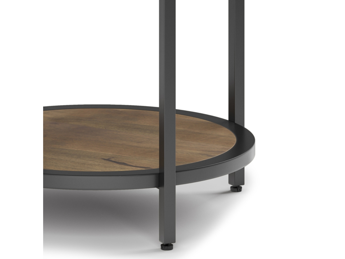 Simpli Home Jenna Round Side Table, Warm Gray, large