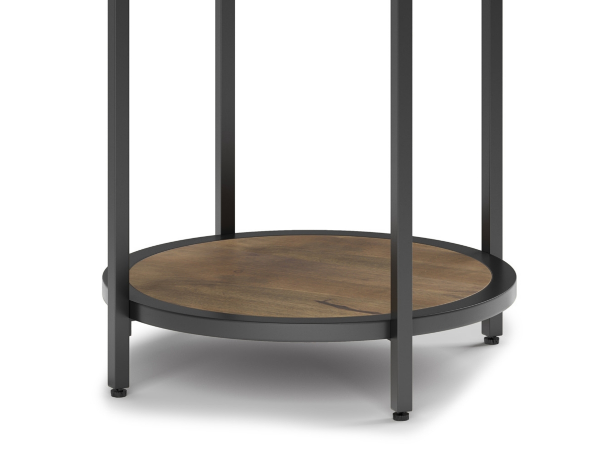 Simpli Home Jenna Round Side Table, Warm Gray, large