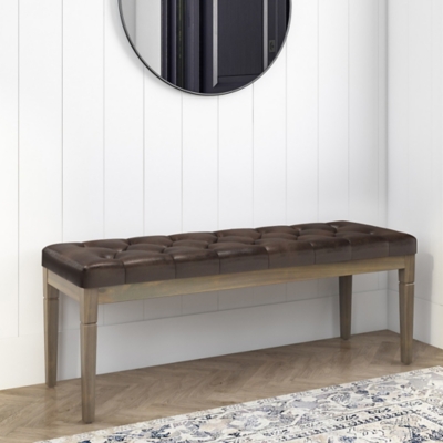 Saxon Ottoman Bench, Distressed Brown