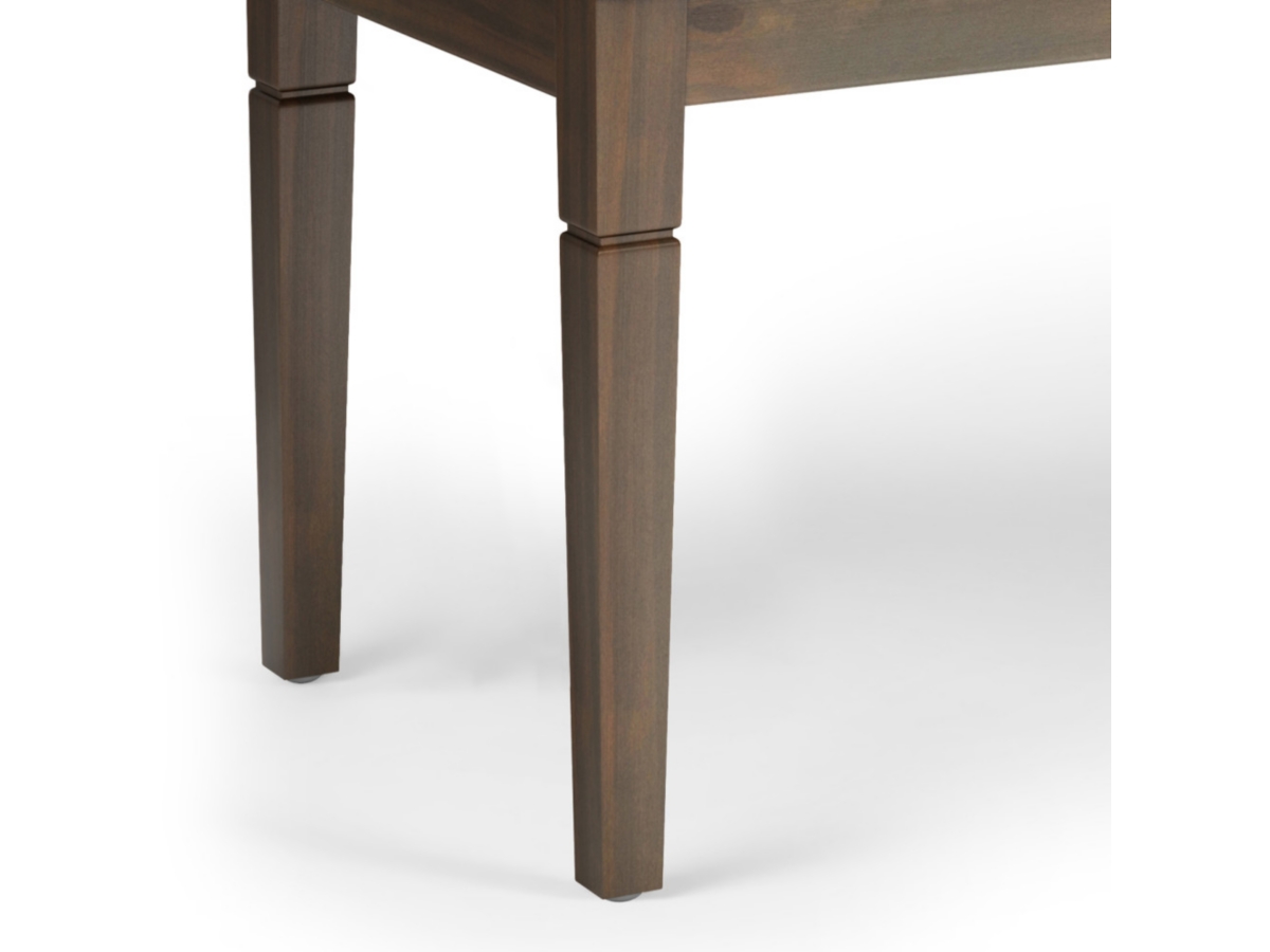 Simpli Home Waverly Tufted Ottoman Bench, Distressed Brown, large