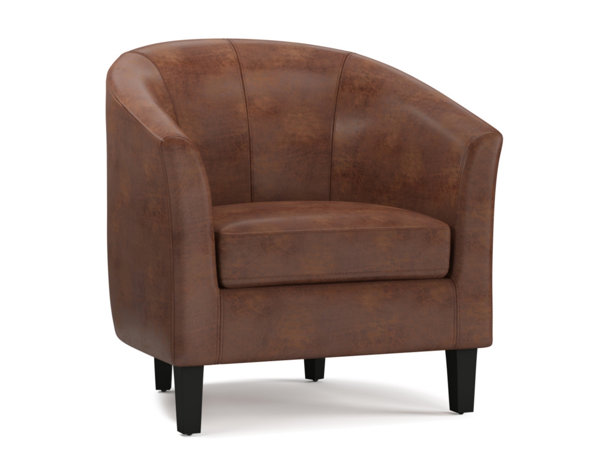 Simpli Home Austin Tub Chair, Saddle Brown, large