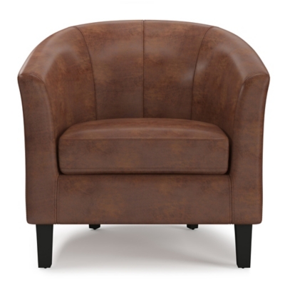 Simpli Home Austin Tub Chair, Saddle Brown, large