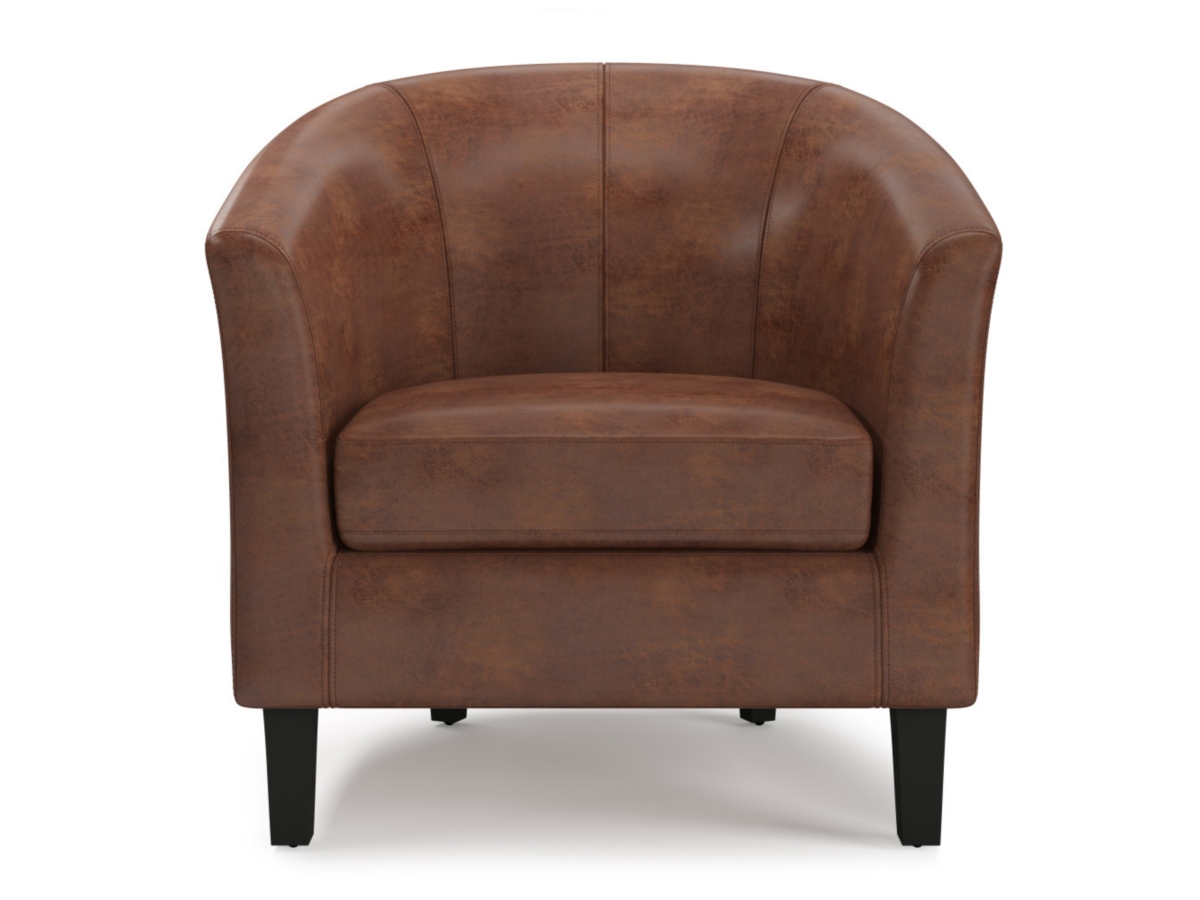 Simpli Home Austin Tub Chair, Saddle Brown, large