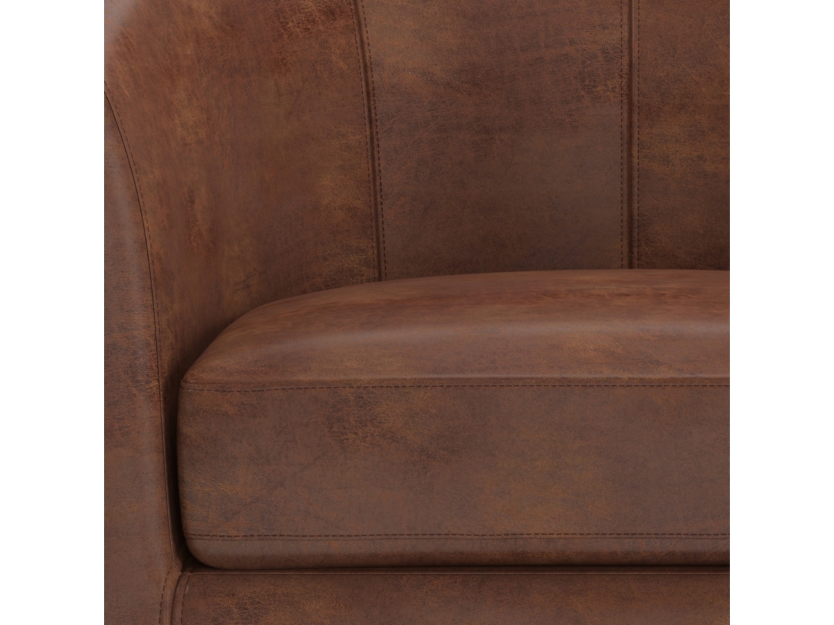 Simpli Home Austin Tub Chair, Saddle Brown, large