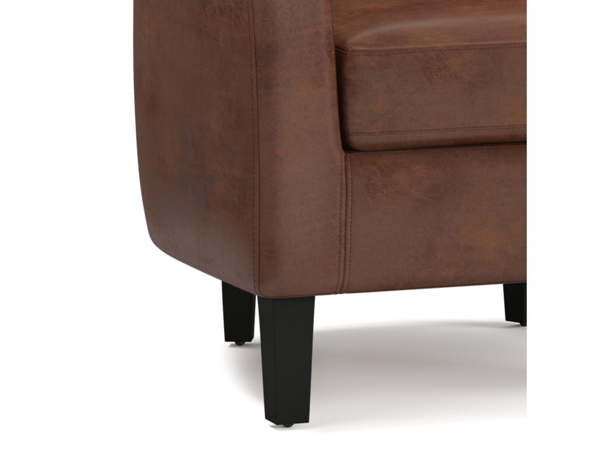 Simpli Home Austin Tub Chair, Saddle Brown, large