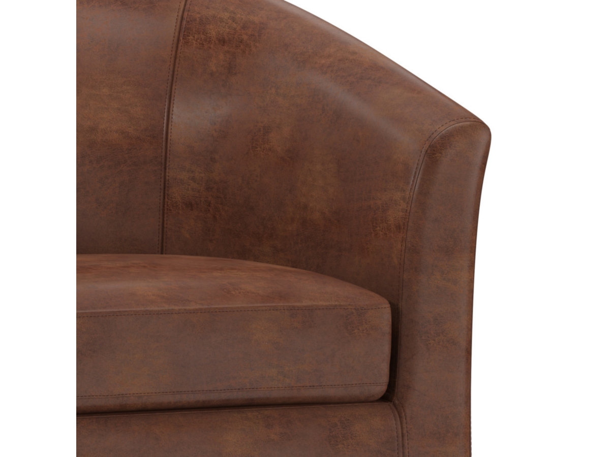 Simpli Home Austin Tub Chair, Saddle Brown, large