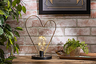 The Gerson Company Small Tabletop Heart with LED Light String Bulb, , rollover