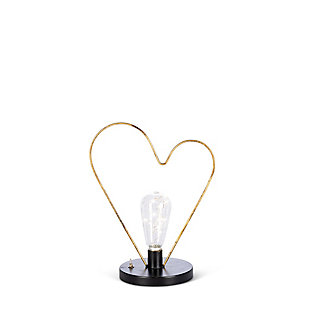The Gerson Company Small Tabletop Heart with LED Light String Bulb, , large
