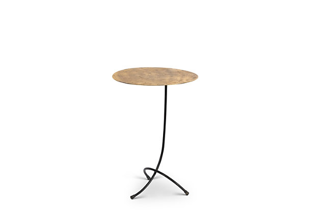 These side tables make a nice addition to any decor, whether they are used individually or as a pair for double the impact. Made of solid metal for sturdiness, they are roughly 20 and 24 inches tall.Set of two metal side tables on sturdy metal legs | Light assembly required | Perfect to display together as a set or separately | Spot or wipe clean | Set of 2 tables measure large: 15.94-in l x 15.55-in w x23.62-in h, small: 13.77-ind x1 19.88-in h | Iron 100%