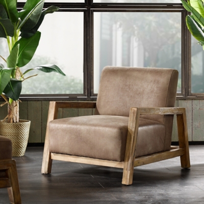 Arizona Low Profile Accent Chair, Taupe/Natural