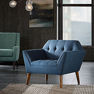 INK+IVY Newport Lounge Chair, Blue, rollover