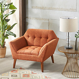 INK+IVY Newport Lounge Chair, Orange, rollover